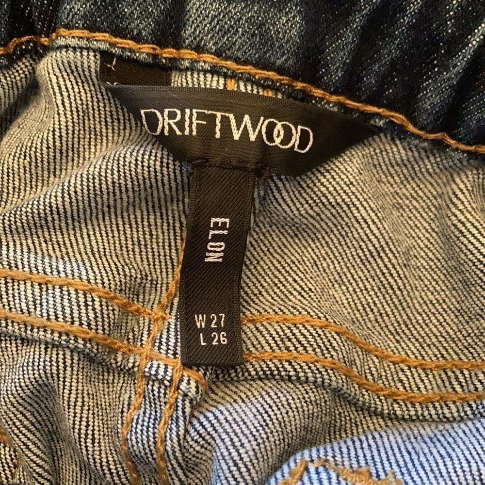 DRIFTWOOD Blue Cropped Ankle Jeans with Floral Embroidery - Picture 13 of 14